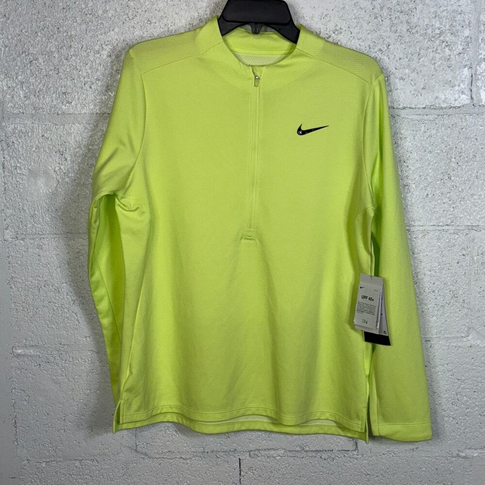 Nike Women's Dri-fit Uv Advantage Half-Zip Top - Lt Lemon Twist/black small $85